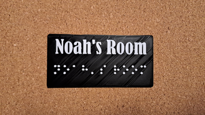 braille - noah's room by 3dps-j household decor disability aid blind gift nameplate nameplaque 3d print model - Mito3D