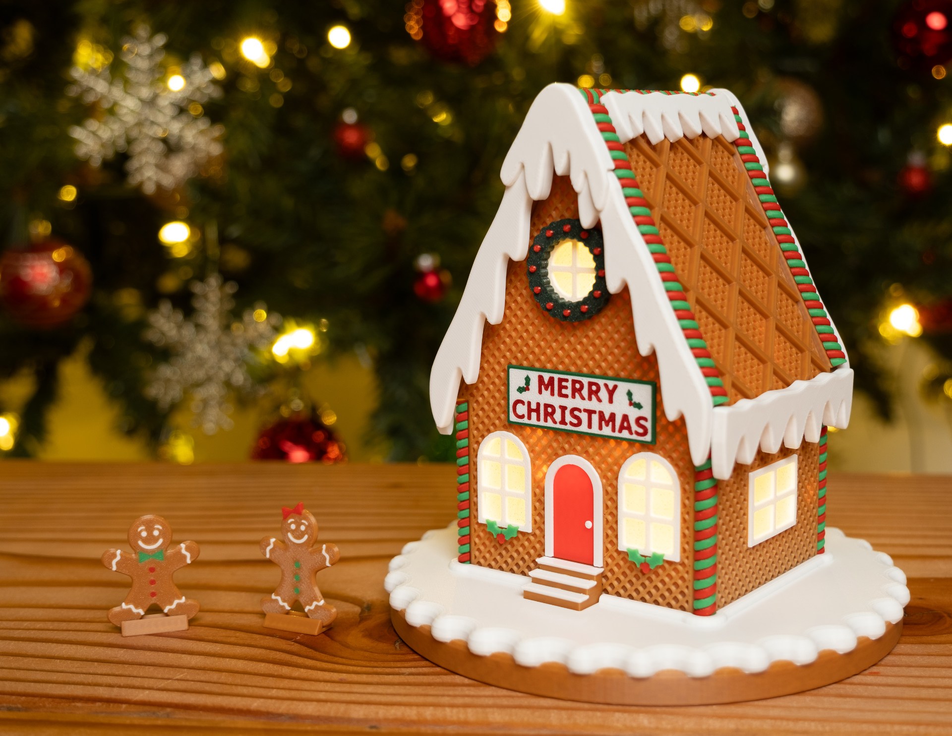 lebkuchen haus by bkprint3d haushalt dekor weihnachten kabine licht box 3D print model - Mito3D