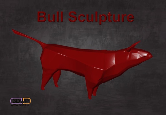 bull sculpture by 3dwpnl art sculptures animal 3d print model - Mito3D
