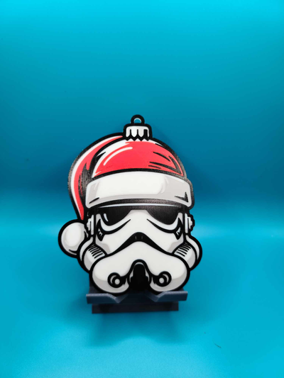 soldato de stella guerre en cofano rouge vigore des f tes by zipzapprint arte 2d stormtrooper natale noel vacanza ornamento 3d print model - Mito3D