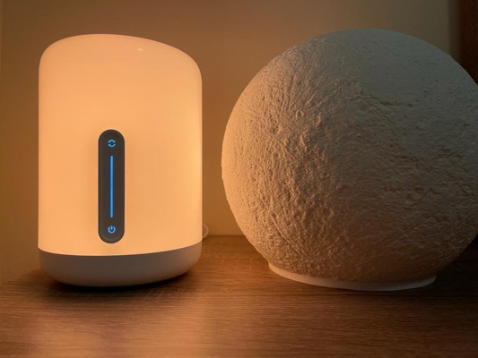 xiaomi bedside lamp moon cover remixed by ned lex household house models decoration space decor bed astronomy nightlight bedroom 3d print model - Mito3D
