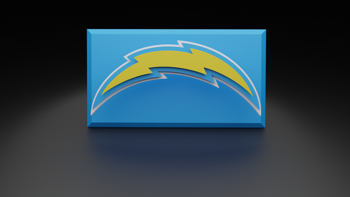 nfl los angeles chargers floating logo sign by hangardesigns art signs & logos football la multicolor 3d print model - Mito3D