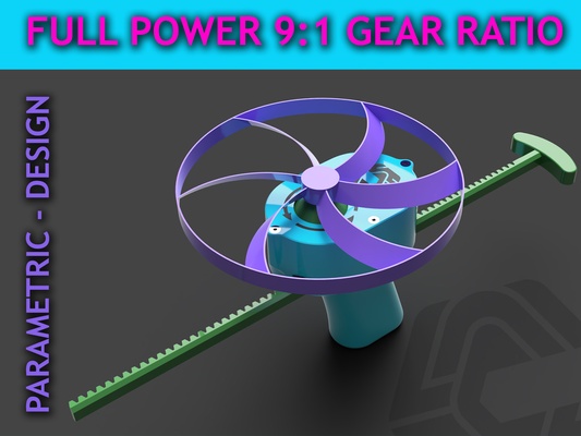 overpowered heli launcher by laisch toys & games outdoor parametric fusion360 fan 608bearing flying spinning turbine helicopter turbo rotor f360 propeller spinner pullcopter pull copter aircraft toy fun kids rocket 3d print model - Mito3D