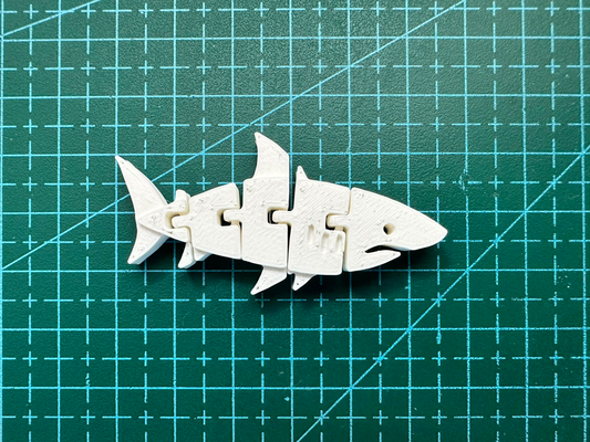 flexi tiburón by t pcs arte señales logos juguete animal 3dprinting oceano modelo educación vida 3d print model - Mito3D