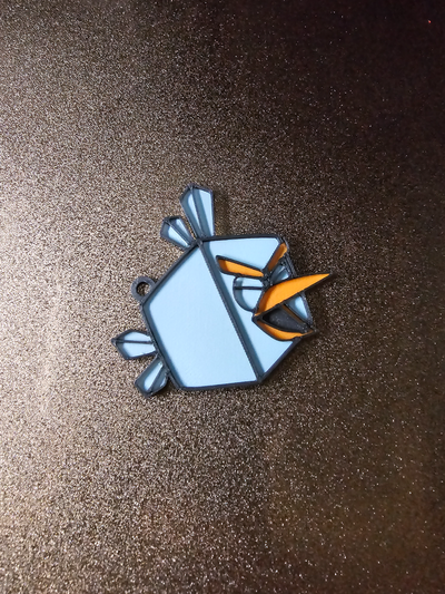 colère oiseau glace porte clés by geeklabs art panneaux logos oiseaux 39 angry birds amusement drôle clé jeu joueur jouer 3d print model - Mito3D