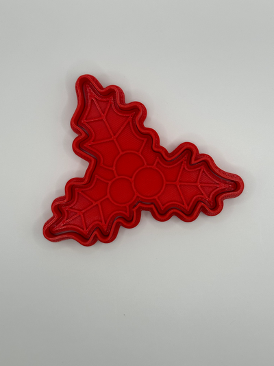 christmas mistletoe cookie cutter stamp by indibles household decor cutters 2023 christmascookie christmascookiecutter 3d print model - Mito3D