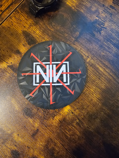 nin coaster by vilneas2000 art signs & logos inch nails 3d print model - Mito3D