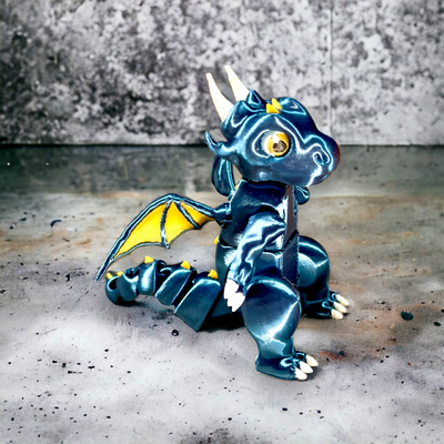 flexi baby dragonv20 update stronger wings multi color by 3d design shop art sculptures flex flexianimal animal dragon babydragon cute print flexy nosupport nosupportneeded toy 3d print model - Mito3D