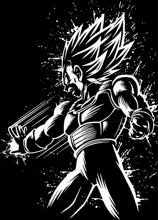 vegeta wall art dragonball z color swap dbz by 3d prints week 2d goku dragon ball saiyan super man cave game room 3D print model - Mito3D