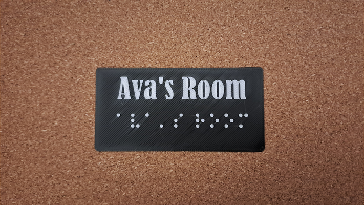 braille - ava's room by 3dps-j household decor disability aid blind nameplate nameplaque 3d print model - Mito3D
