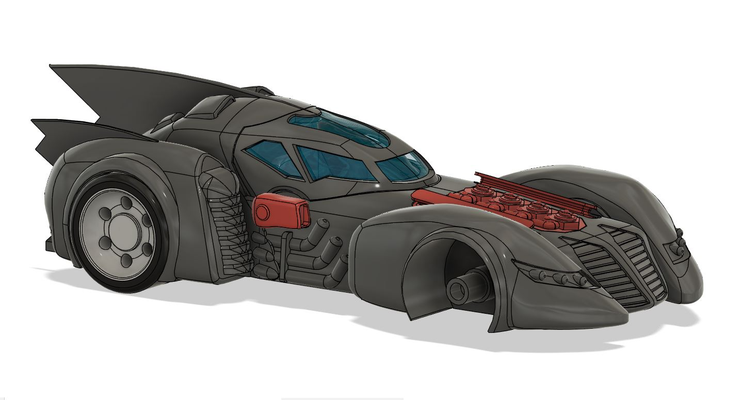 arkham chevalier batmobile by digitallyforgeddesigns loisir diy véhicules batman 3d print model - Mito3D