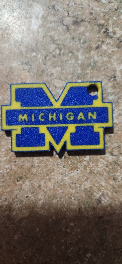 michigan key chain by xeebo00 art signs & logos state spartans keychain cahin 3d print model - Mito3D