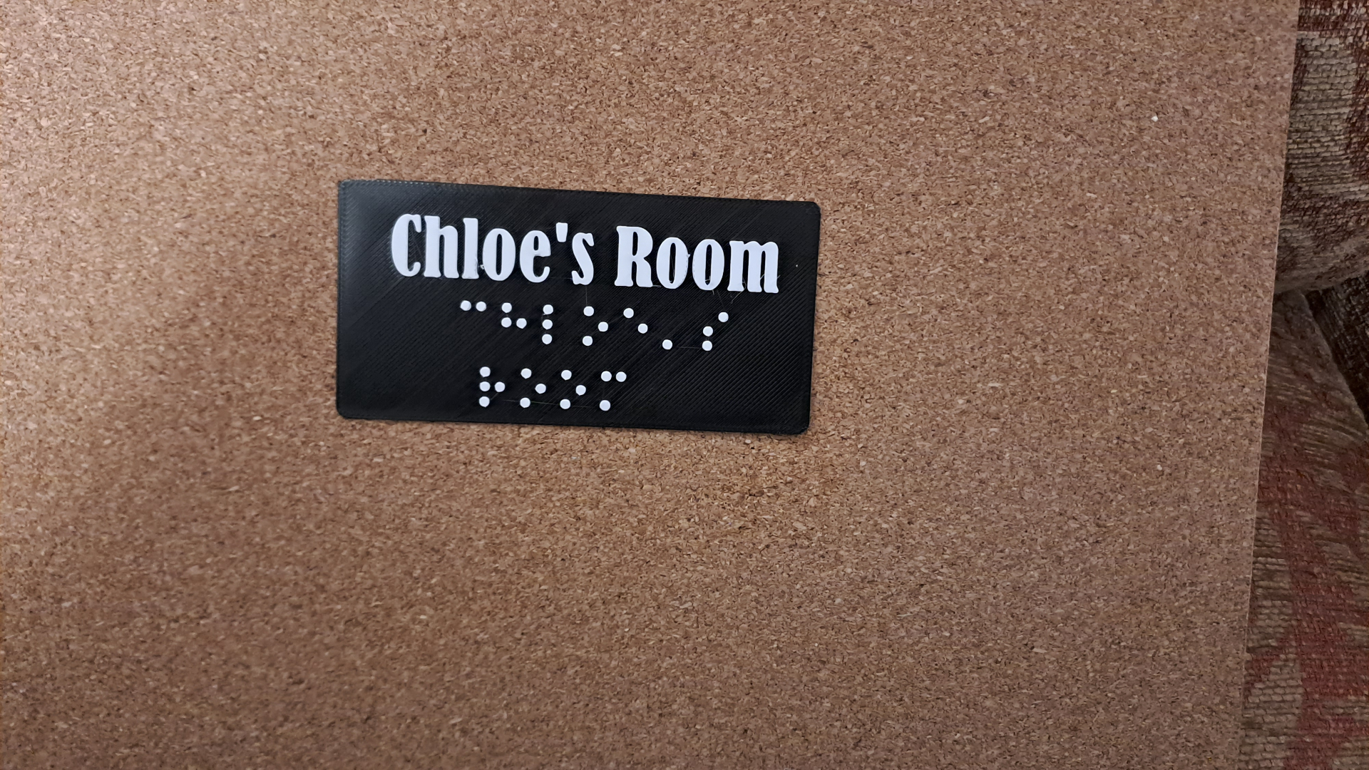 braille - chloe's room by 3dps-j household decor disability aid blind nameplaque nameplate 3D print model - Mito3D