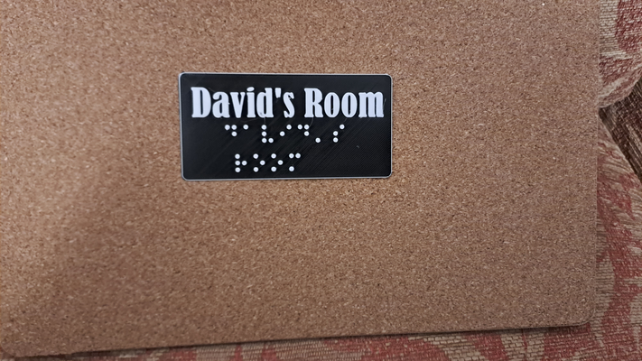 braille david'in oda by 3dps j ev halkı dekor sakatlık yardım kör isim levhası tabela 3d print model - Mito3D
