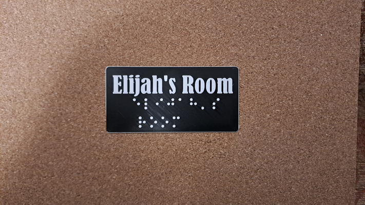 braille elijah 39 s by 3dps j casa decoração incapacidade ajuda cego placa identificação 3d print model - Mito3D