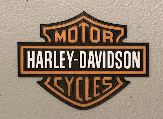 multicolor harley davidson logo magnet by wotfan art 2d 3d print model - Mito3D