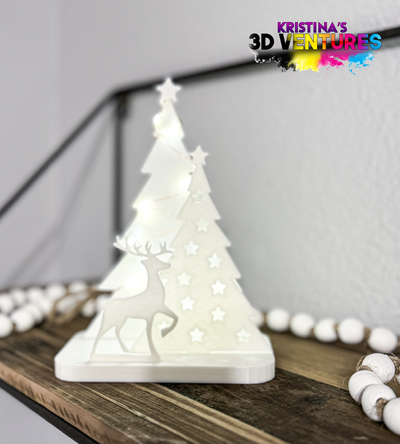 hirsch baum weihnachten anzeige by kristinakent haushalt dekor dekoration licht 3d print model - Mito3D