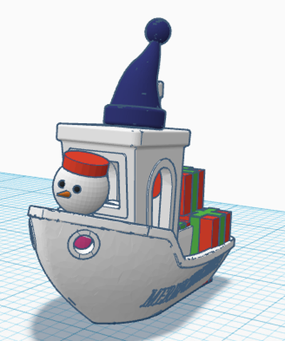 jolly christmas benchy by raw egg art sculptures holidays 3d print model - Mito3D