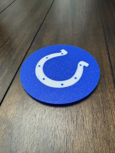 indianapolis poulains coaster bleu by rcrunger ménage maison modèles 3d print model - Mito3D