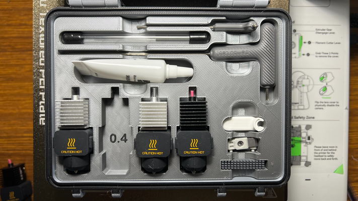 v2 accessories tray a1 mini - 4 nozzles by jponky tools organizers tool toolbox insert allen key holder hex organization 3d print model - Mito3D