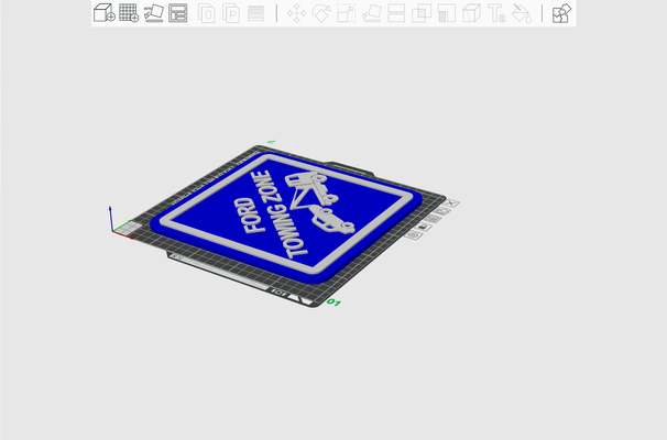 ford towing zone sign by smarty art signs & logos car blue white tow truck mechanic 3d print model - Mito3D