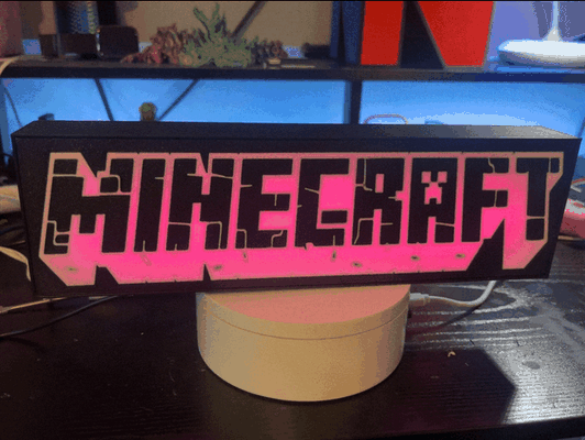 minecraft creeper led-lightbox by tommy gun household decor led lightbox 3d print model - Mito3D