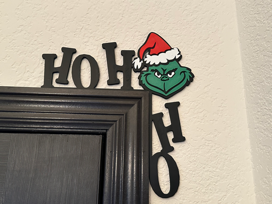 ho grinch puerta esquina by mikehurst81 casa decoración grinchmas navidad 3d print model - Mito3D