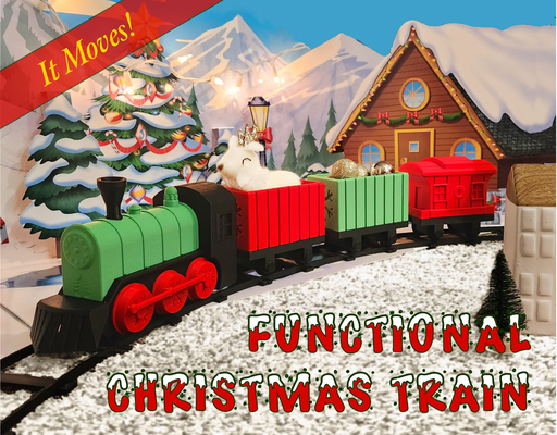 functional christmas train set by willmck hobby & diy vehicles model toy decoration motorized 3d print model - Mito3D