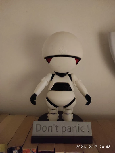 marvin hhgttg panik yeniden karıştırılmış by mcginnis83 sanat heykeller robot bilimkurgu dontpanik hitchhikers otostopçu kılavuzu thehitchhikersguidetothegalaxy 3d print model - Mito3D