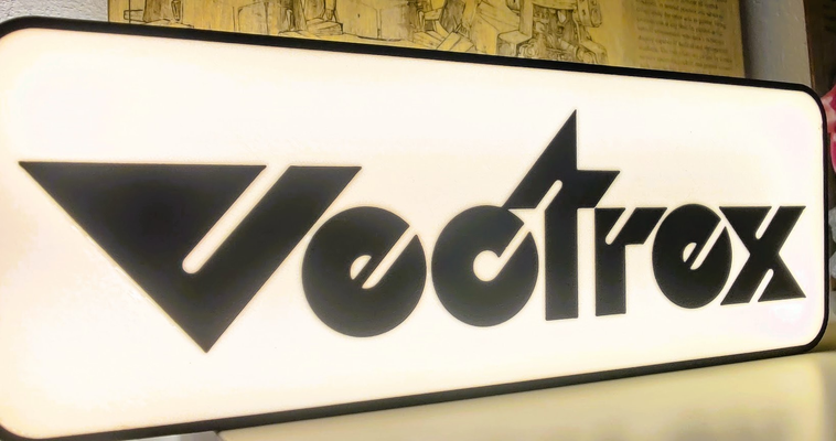 vectrex logo leuchtkasten by kf designs kunst zeichen logos licht box jahrgang konsole alt video spiel 3d print model - Mito3D