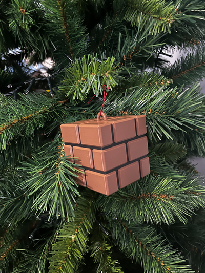 super mario brick block christmas tree decoration by am maker toys & games characters supermario ams multicolor 3d print model - Mito3D