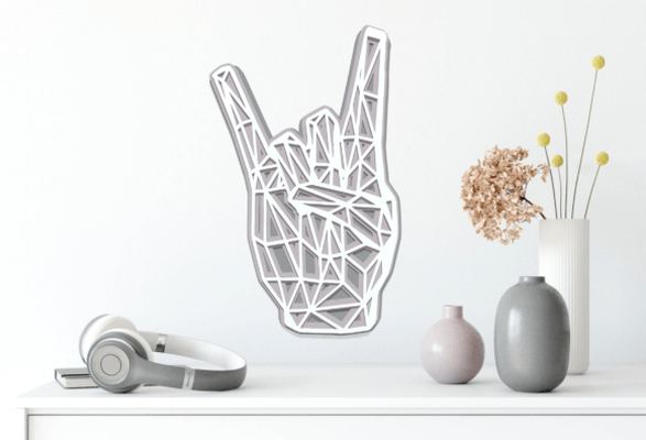 felsen rollen hand 3 schichten by mipi3d hobby diy musik mauer wall3d 3d print model - Mito3D