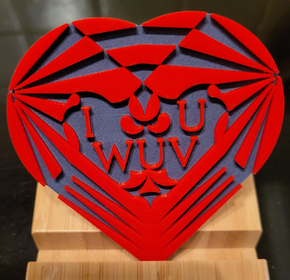 wow by epo 3d kunst 2d herz liebe liebesherz 3d print model - Mito3D