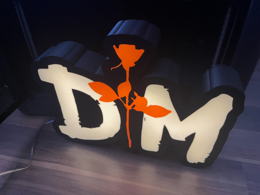 depeche dm led caja ligera by mariob casa decoración 80s música 3d print model - Mito3D