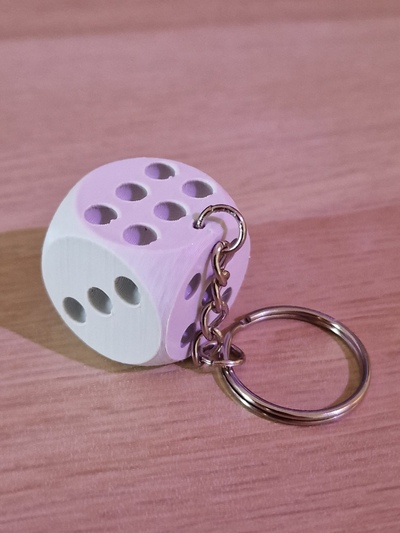 dice keychain by wickieprints art models bag hanger keyring 3d print model - Mito3D