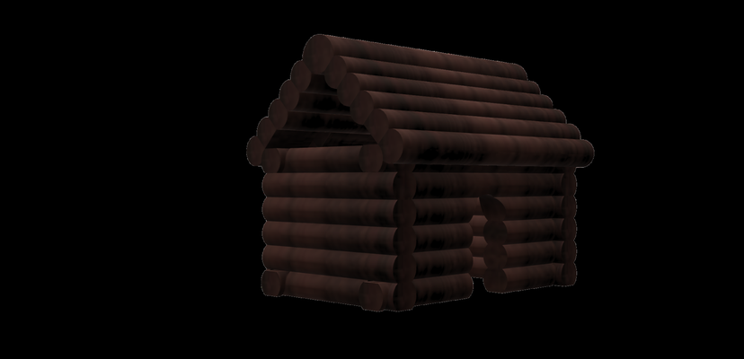 log cabin minimum assembly by print bear household decor wood brown house home decoration no 3d print model - Mito3D
