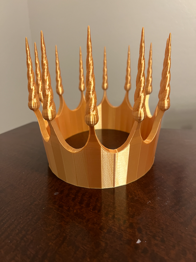updated crown - modified to accommodate oval head shapes remixed by learn me 3d props & cosplays masks helmets unicorn unicorns cos play royal king queen dressup kids fantasy hat dress-up pretend costume update 3d print model - Mito3D