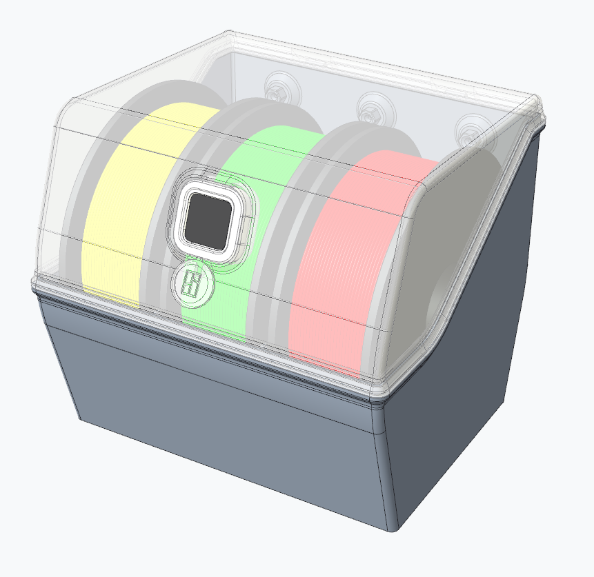 filamentos caja by tema cuestion 3d impresora accesorios ams seca seco herramientas p1s p1p a1c disidente impresión drybox portabobinas 3D print model - Mito3D