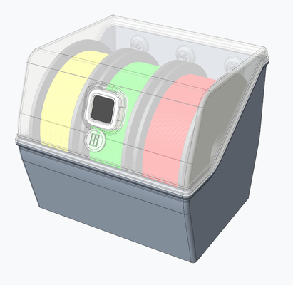 filaments boîte by 3d imprimante accessoires ams sèche sec outils p1s p1p a1c séparateur impression porte bobine drybox 3d print model - Mito3D