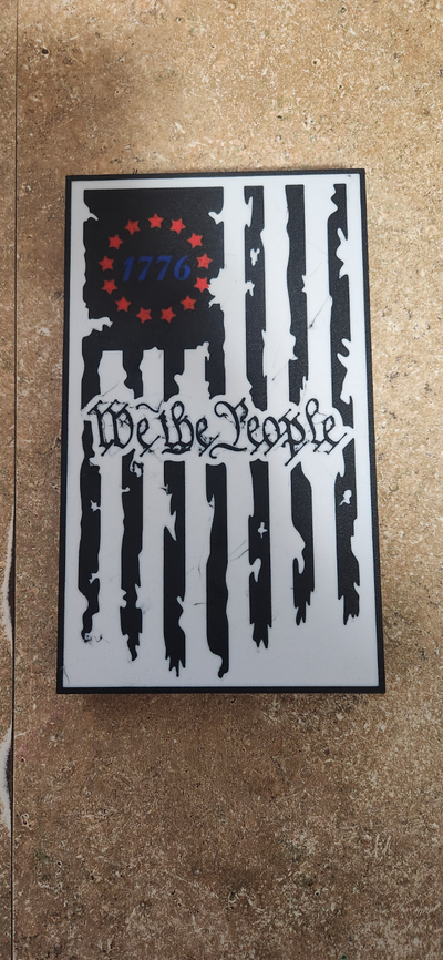 we people 1776 flag lightbox by xeebo00 art signs & logos light box lightup up sign usa 3d print model - Mito3D