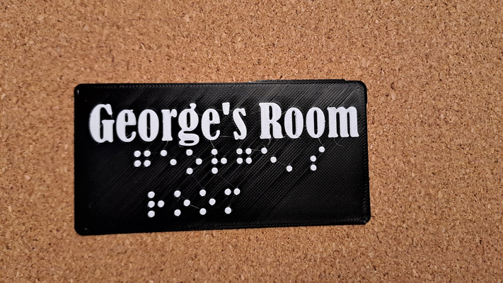 braille george's chambre by 3dps ménage décor invalidité aide aveugle plaque signalétique 3d print model - Mito3D