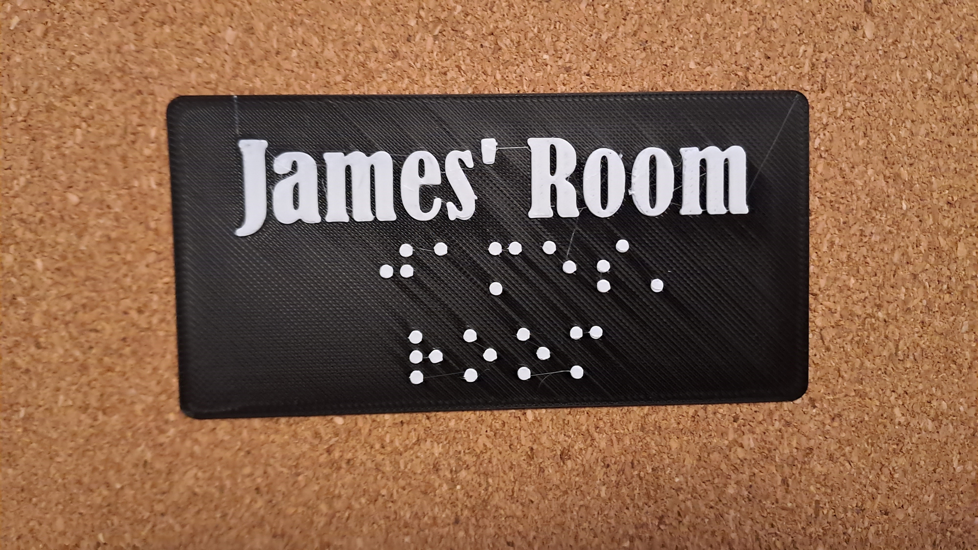 braille - james' room by 3dps-j household decor disability aid blind nameplaque nameplate 3D print model - Mito3D