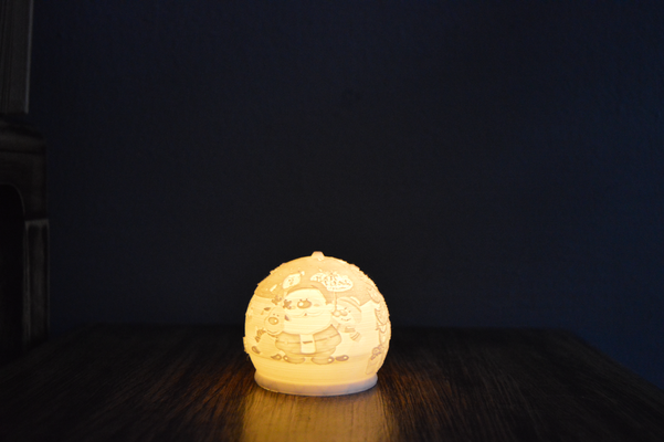 natale luce palla by wazza10 domestico arredamento litografia litofania tee 3d print model - Mito3D