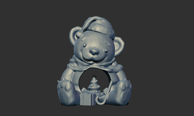 natal urso pelúcia by wazza10 casa decoração urso teddy fofa árvore 3d print model - Mito3D