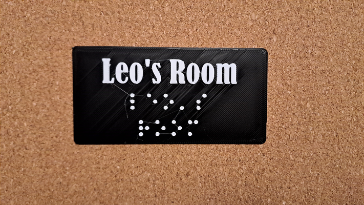 braille leo'nun oda by 3dps j ev halkı dekor sakatlık yardım kör isim levhası tabela 3d print model - Mito3D
