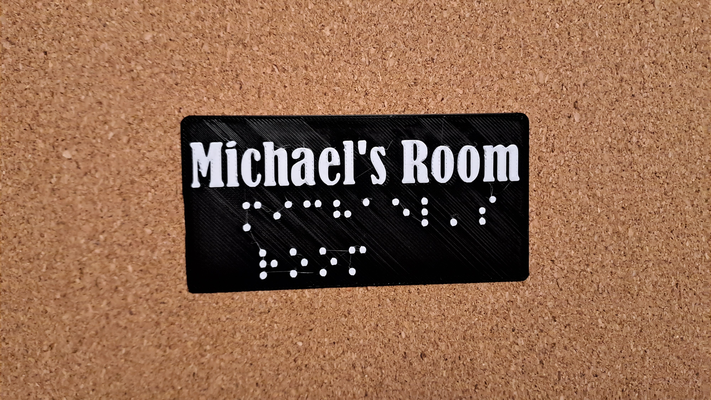 braille michael 39 ın oda by 3dps j ev halkı dekor sakatlık yardım kör isim levhası tabela 3d print model - Mito3D