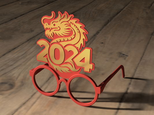 year of dragon glasses - 2024 by adam l household festivities newyear yearofthedragon chinese contest 2024contest newyearcontest 3d print model - Mito3D