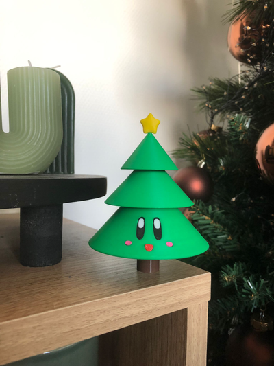 kirby christmas tree - no support by 3djasi household decor poyo cute christmastree presents xmas decoration decorchristmas 3d print model - Mito3D