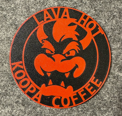 bowser koopa coffee coaster by domter household house models 3d print model - Mito3D