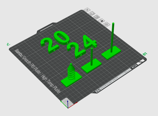 2024 año mesa decoración by nfdiseño casa decoracion vispera año números estante soporte 3d print model - Mito3D